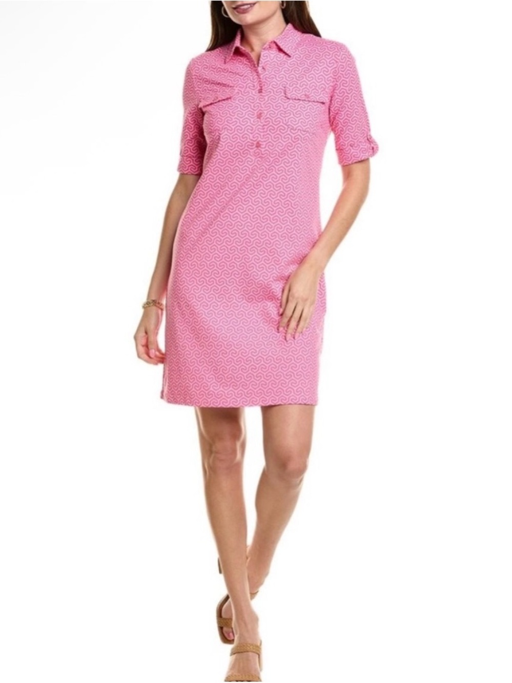 J. McLaughlin Lawrence Geometric Shirt Dress size L